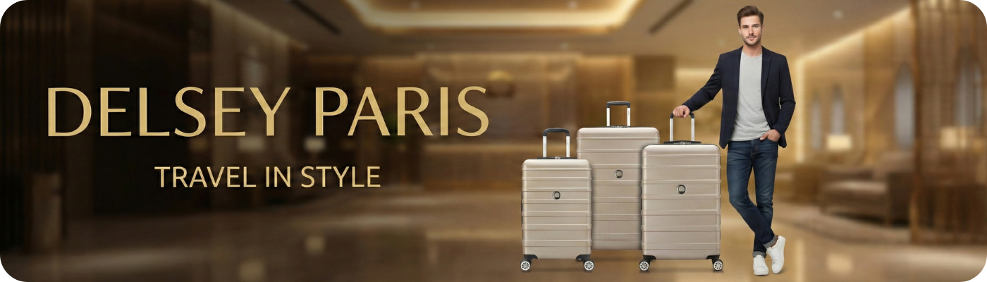  Delsey Paris suitcases at Kashif Luggage & Bags, Karachi. Explore premium spinner and hard-shell luggage crafted with Parisian elegance and durability. Perfect for frequent travelers, these lightweight yet sturdy cases offer smooth 4-wheel mobility,