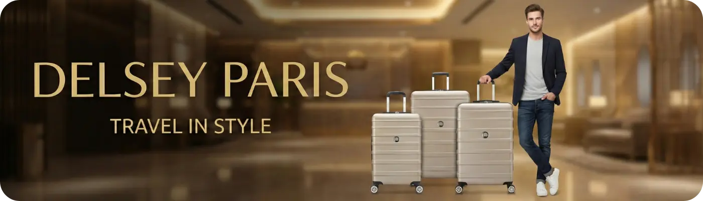  Delsey Paris suitcases at Kashif Luggage & Bags, Karachi. Explore premium spinner and hard-shell luggage crafted with Parisian elegance and durability. Perfect for frequent travelers, these lightweight yet sturdy cases offer smooth 4-wheel mobility,