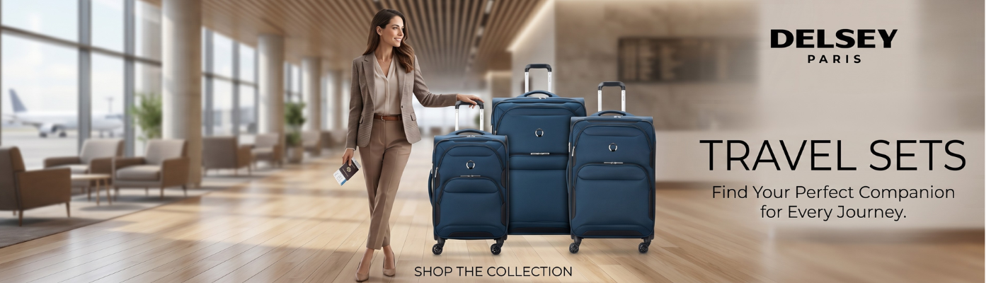  Delsey Paris suitcases at Kashif Luggage & Bags, Karachi. Explore premium spinner and hard-shell luggage crafted with Parisian elegance and durability. Perfect for frequent travelers, these lightweight yet sturdy cases offer smooth 4-wheel mobility,