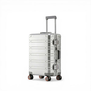 Minimalist Silver Aluminum Hard-Shell Carry-On