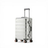 Minimalist Silver Aluminum Hard-Shell Carry-On - Kashif Luggage & Bags