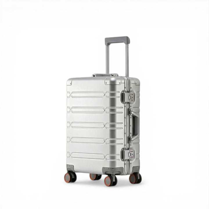 Minimalist Silver Aluminum Hard-Shell Carry-On