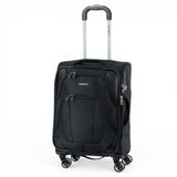 Samsonite black carry-on suitcase with 4 wheels and telescopic handle for travel