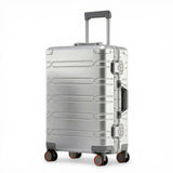 Minimalist Silver Aluminum Large Check-in Suitcase - Kashif Luggage & Bags