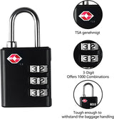 TSA-approved 3-digit combination luggage lock for secure travel, durable for baggage handling