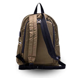 Olive green travel backpack with padded straps, ideal for students and laptop carry