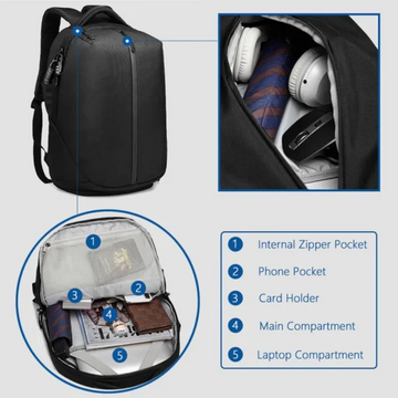 Alpine Ozuko 9080 Anti-Theft Laptop Backpack - Kashif Luggage & Bags