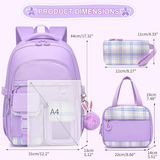 GeeWin 3-Pcs Girls School Backpack 3 pcs Set
