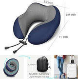 Compact travel neck pillow with adjustable strap, space-saving design, ideal for flights and long journeys