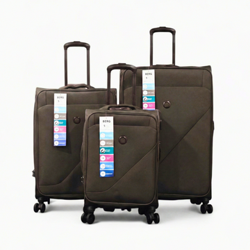 Blue Berg New Destination Softside Suitcases with 360 Spinner Wheels - Small Medium Large