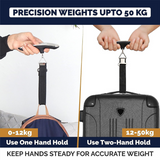 Digital luggage scale weighing backpack & suitcase, 0-50kg capacity, one or two-hand hold for accuracy