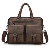 Jeep Buluo Men's Executive PU Leather Laptop Messenger Bag