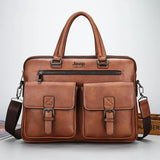 Jeep Buluo Men's Executive PU Leather Laptop Messenger Bag