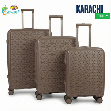 Swiss Diamond 3-Pcs Polypropylene Luggage Set- Mega Suitcase Sale - Kashif Luggage & Bags