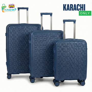 Swiss Diamond 3-Pcs Polypropylene Luggage Set- Mega Suitcase Sale - Kashif Luggage & Bags
