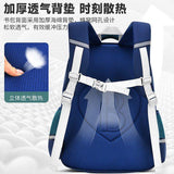 Blue student backpack with padded breathable back panel, mesh ventilation, and adjustable straps for comfort