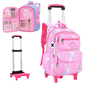 Girls Trolley School Bag Waterproof - 2 Wheels - Kashif Luggage & Bags