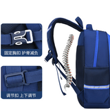 Blue ergonomic school backpack with spine support, adjustable straps, and chest buckle for comfort