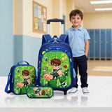 Multi-Character 3-Piece Kids Trolley Backpack Combo Set