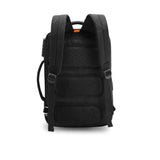 Black laptop backpack with padded mesh back and adjustable shoulder straps