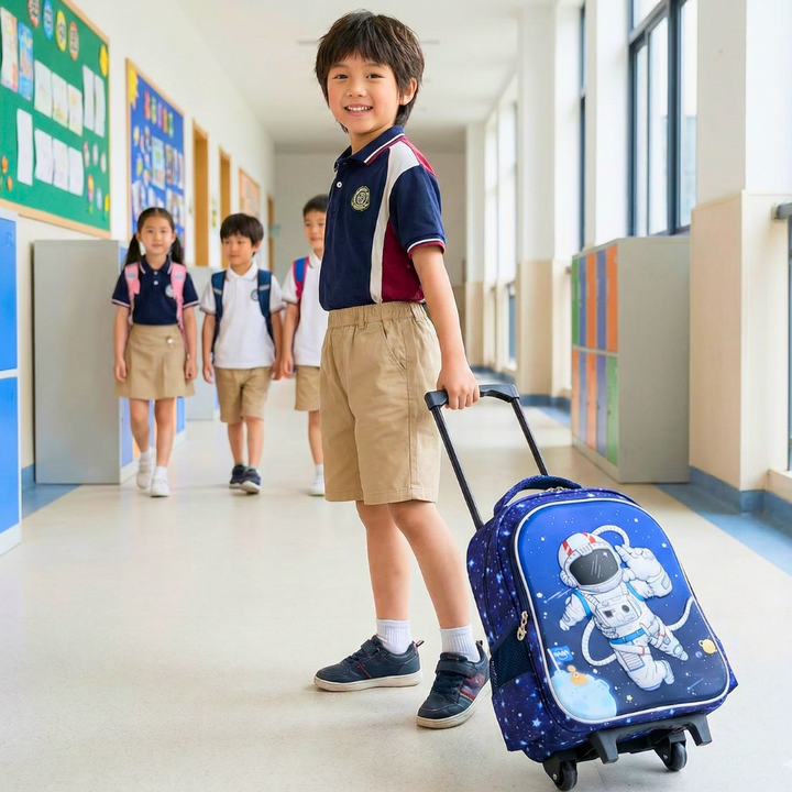 Kid's Small Trolley Bag-Space Men