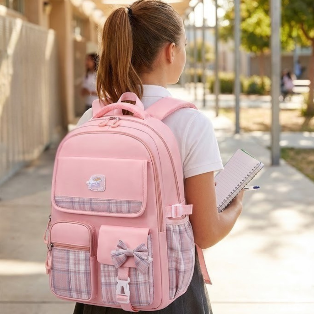Korean Style Pink Backpack for Teenage Girls - Kashif Luggage & Bags