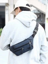 Men's Water-Repellent Nylon Waist Bag – Multi-Pocket