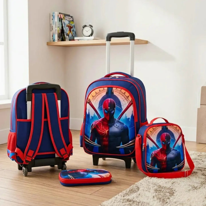 Multi-Character 3-Piece Kids Trolley Backpack Combo Set