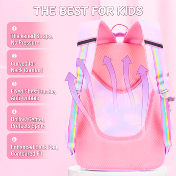 Princess Galaxy School Backpack for Girls 3 - 6 Grade - Kashif Luggage & Bags