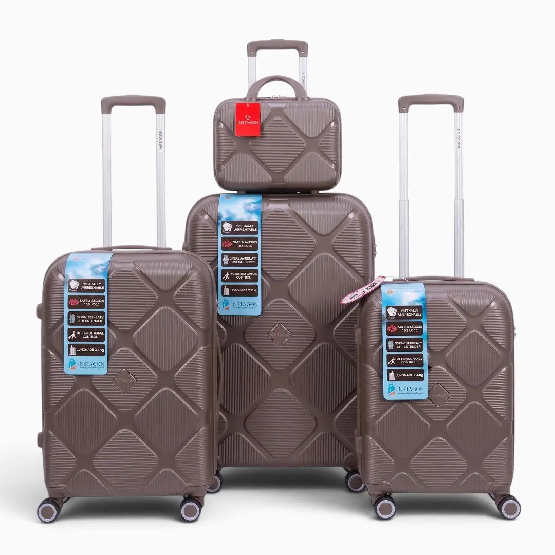 instagon Polypropylene Unbreakable Luggage Set With Vanity Case