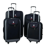Black Polo luggage set with red logo, ideal for travel and student use
