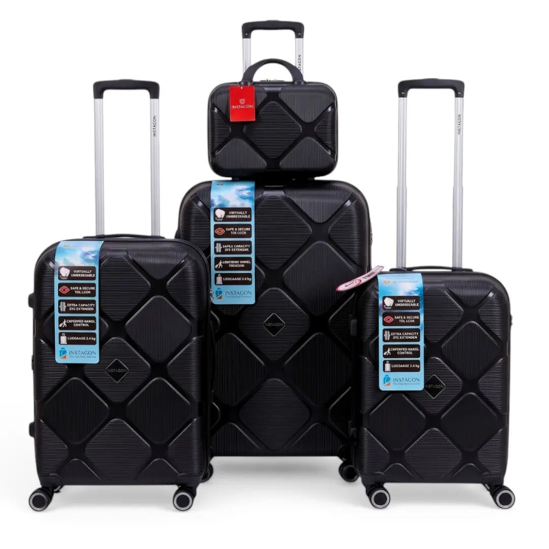 instagon Polypropylene Unbreakable Luggage Set With Vanity Case