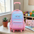 Children Girls School Bag with Wheels Rolling Backpacks - Kashif Luggage & Bags