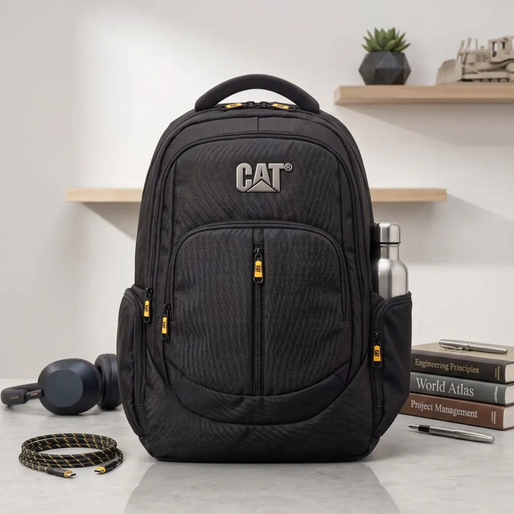 CAT Backpack With USB Port Rain Cover Bubble Padded Compartment