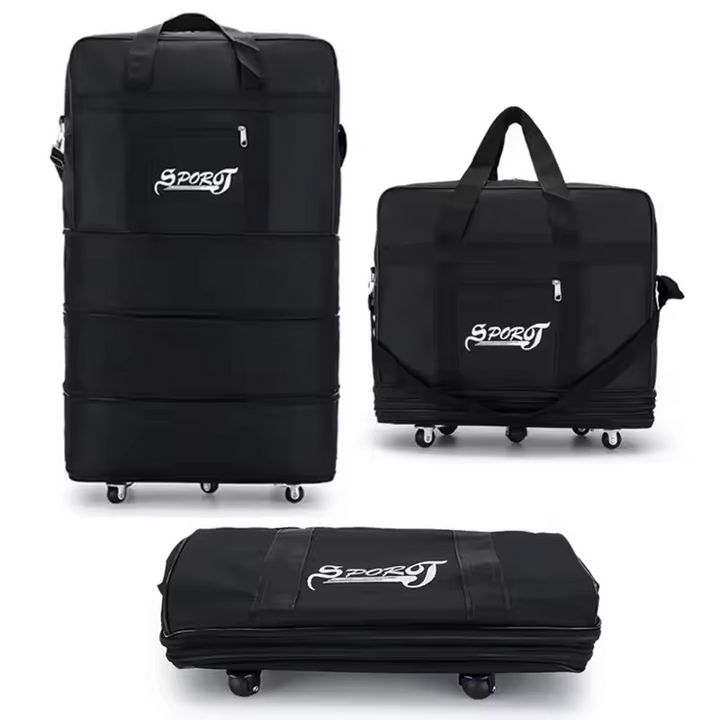 Heavy-Duty Foldable Rolling Duffle Luggage Bag with Wheels
