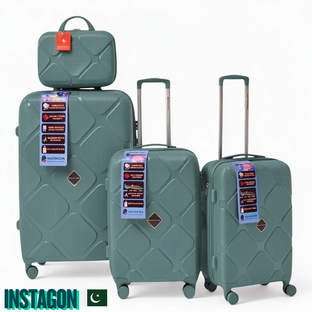 instagon Polypropylene Unbreakable Luggage Set With Vanity Case