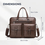 Jeep Buluo Men's Vintage Leather Briefcase - 14-inch laptop