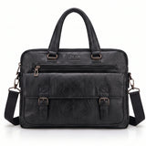 Jeep Buluo Men's Vintage Leather Briefcase - 14-inch laptop