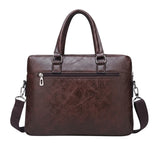 Jeep Buluo Men's Vintage Leather Briefcase - 14-inch laptop