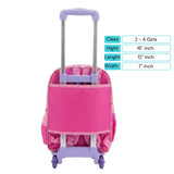 Kids 16" Wheeled Trolley School Backpack for Girls (Class 2 to 4)