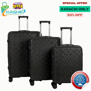 Swiss Diamond 3-Pcs Polypropylene Luggage Set- Mega Suitcase Sale