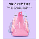 Pink kids school backpack with 3D padded back for spine support and comfort, ideal for students