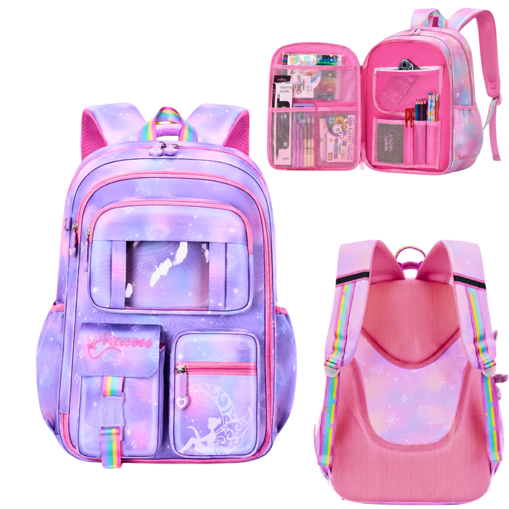 Princess Galaxy School Backpack for Girls 3 - 6 Grade