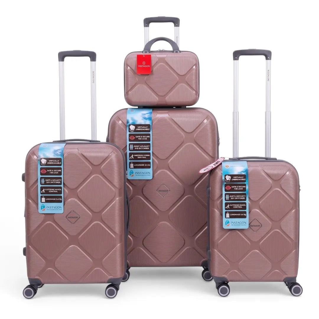 instagon Polypropylene Unbreakable Luggage Set With Vanity Case