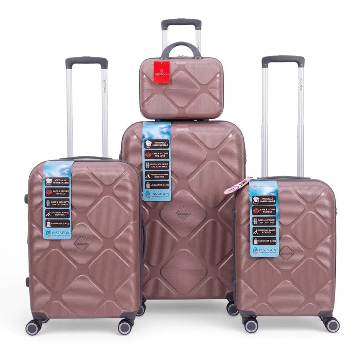instagon Polypropylene Unbreakable Luggage Set With Vanity Case