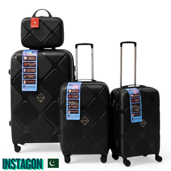 instagon Polypropylene Unbreakable Luggage Set With Vanity Case