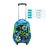 Kids 3D Character Rolling Trolley School Bag 16" - Class 2 to 4